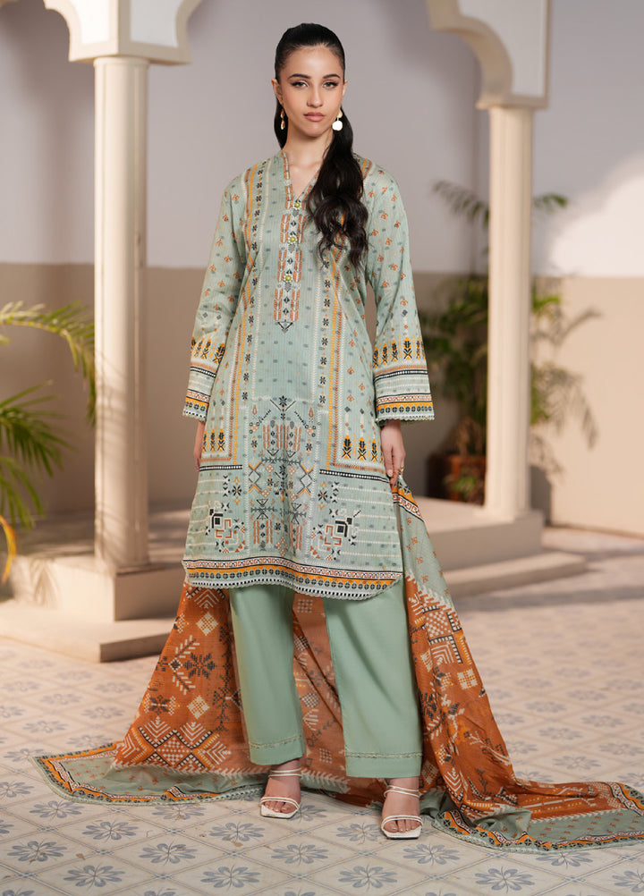 Regalia Textile Unstitched Printed Jacquard Lawn 3 Piece Suit RG26PUJL D-4 - Summer Collection