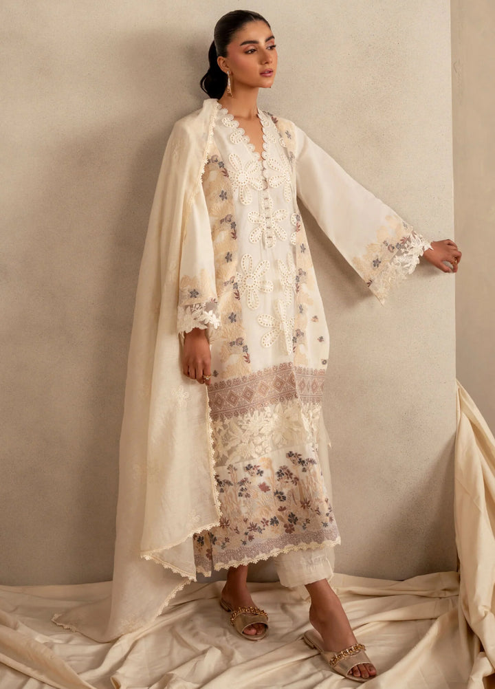 Meraki by Asifa and Nabeel Unstitched Embroidered Lawn 3 Pcs Suit AN26UM MSSL-09 Cloud Nine - Summer