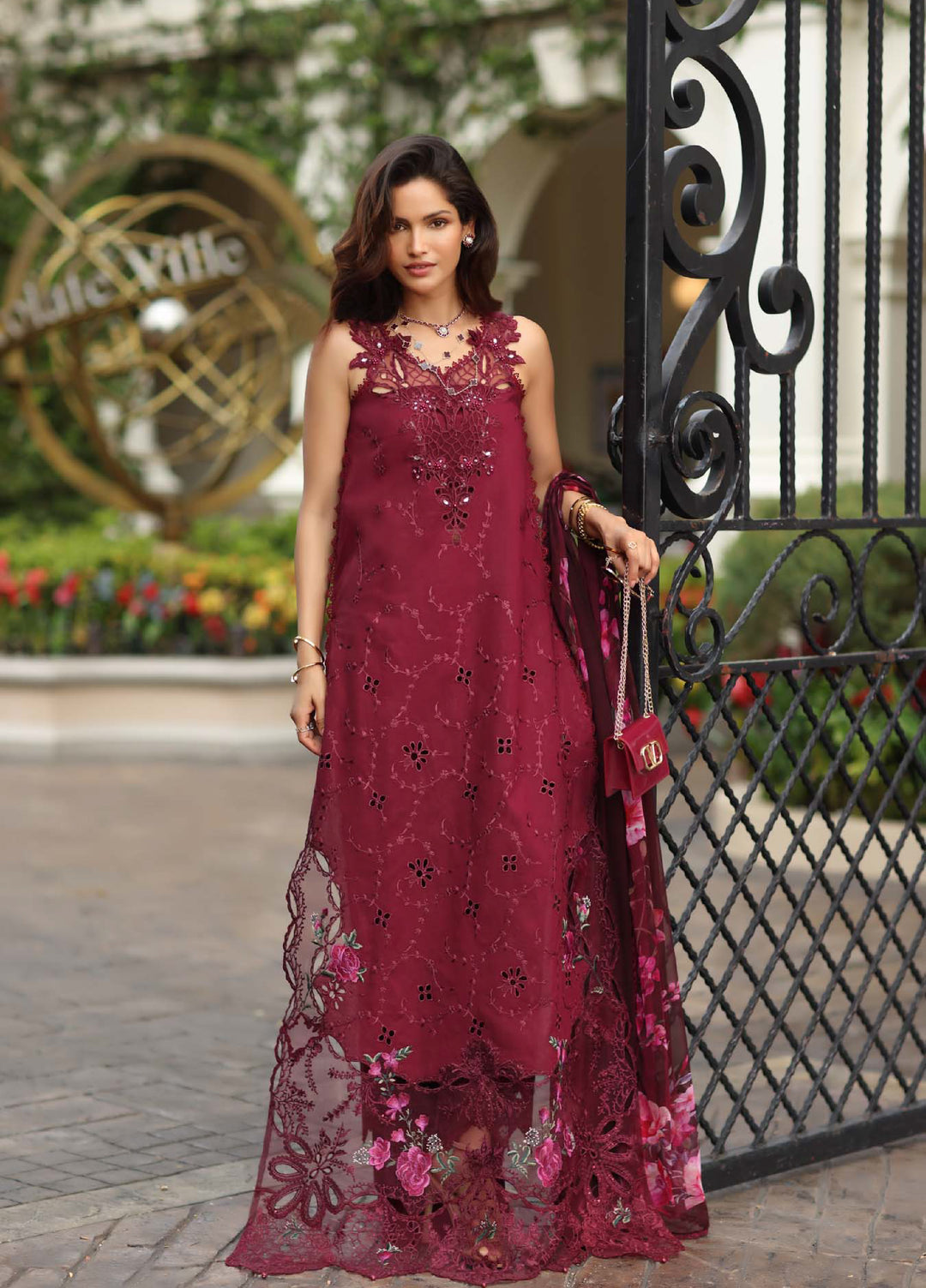 Noor Luxe by Saadia Asad Unstitched Chikankari Embroidered Lawn 3 Piece Suit SA26UNL D-3 ROSELINE - Summer Collection