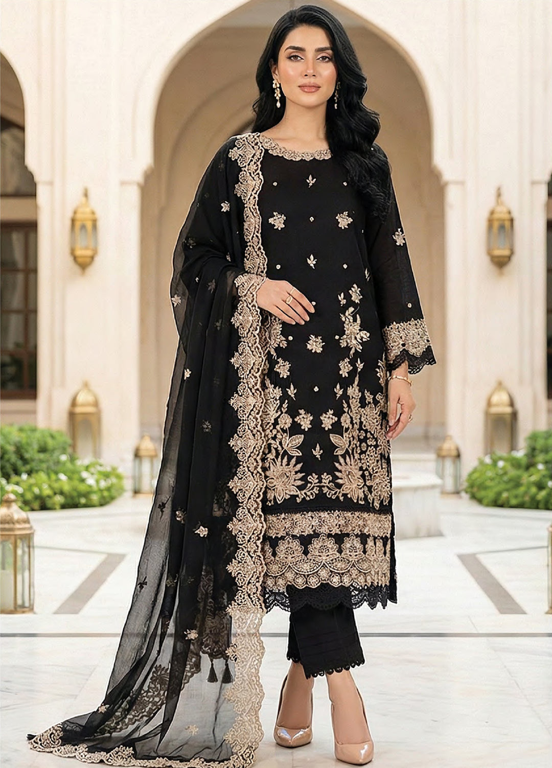 Lakhany Unstitched Embroidered Dobby Jacquard 3 Piece Suit LSM26UJE LG-RL-0434 - Eid Collection