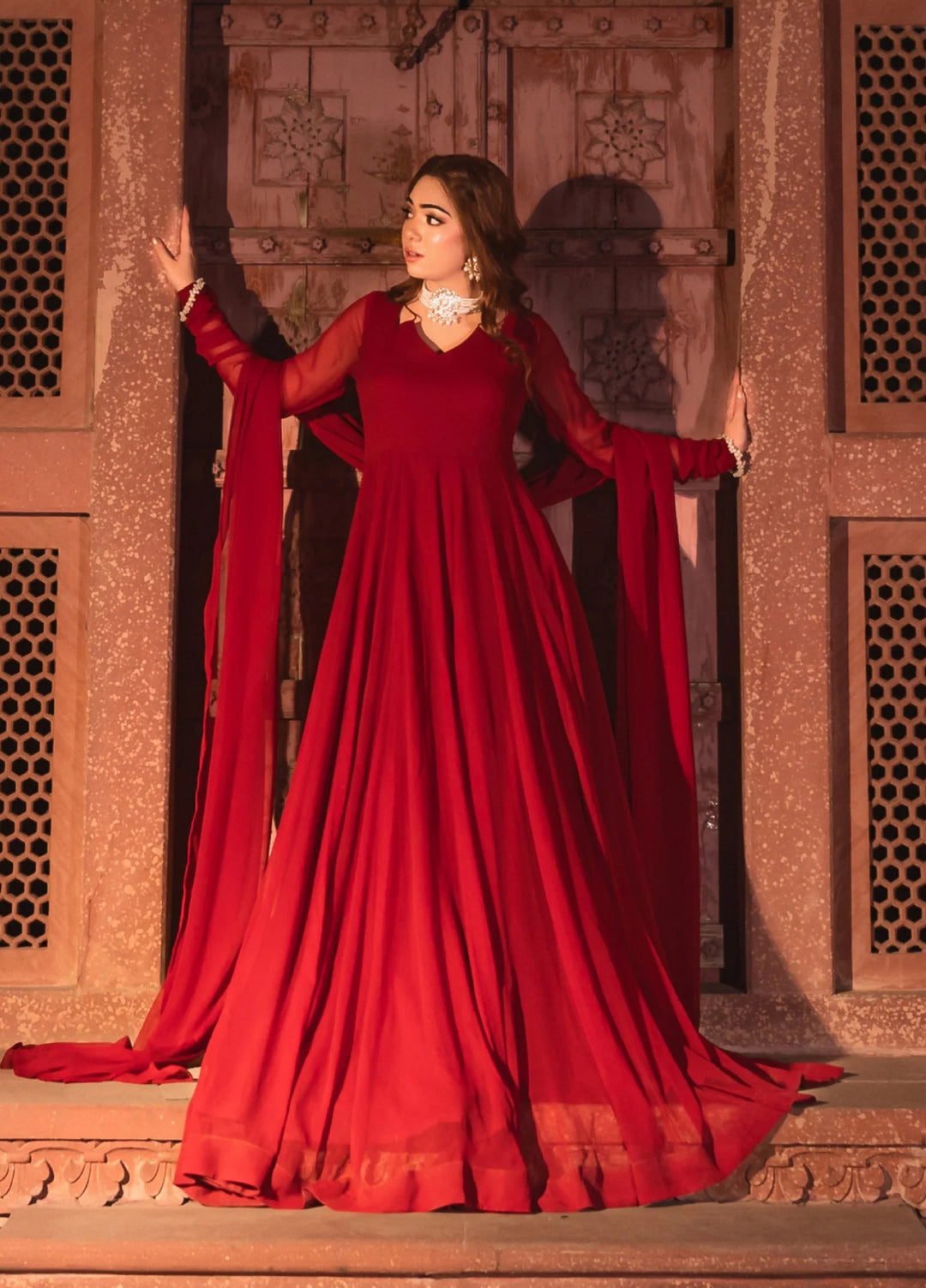 Aura by Haniumaimaz RTW Embroidered Chiffon 2 Piece Suit HUM26RCA SOHA - Festive Collection