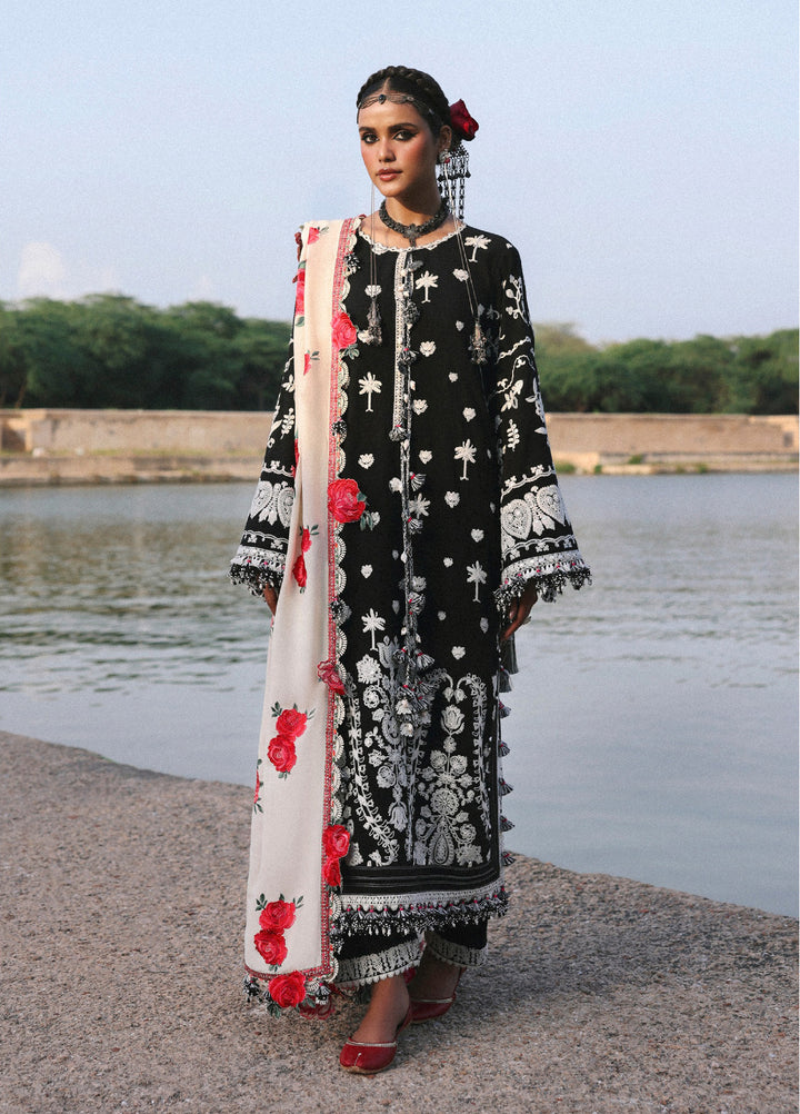 Hussain Rehar Unstitched Karandi Winter Embroidered Suits 3 Piece HRR25K Rose - Winter Collection