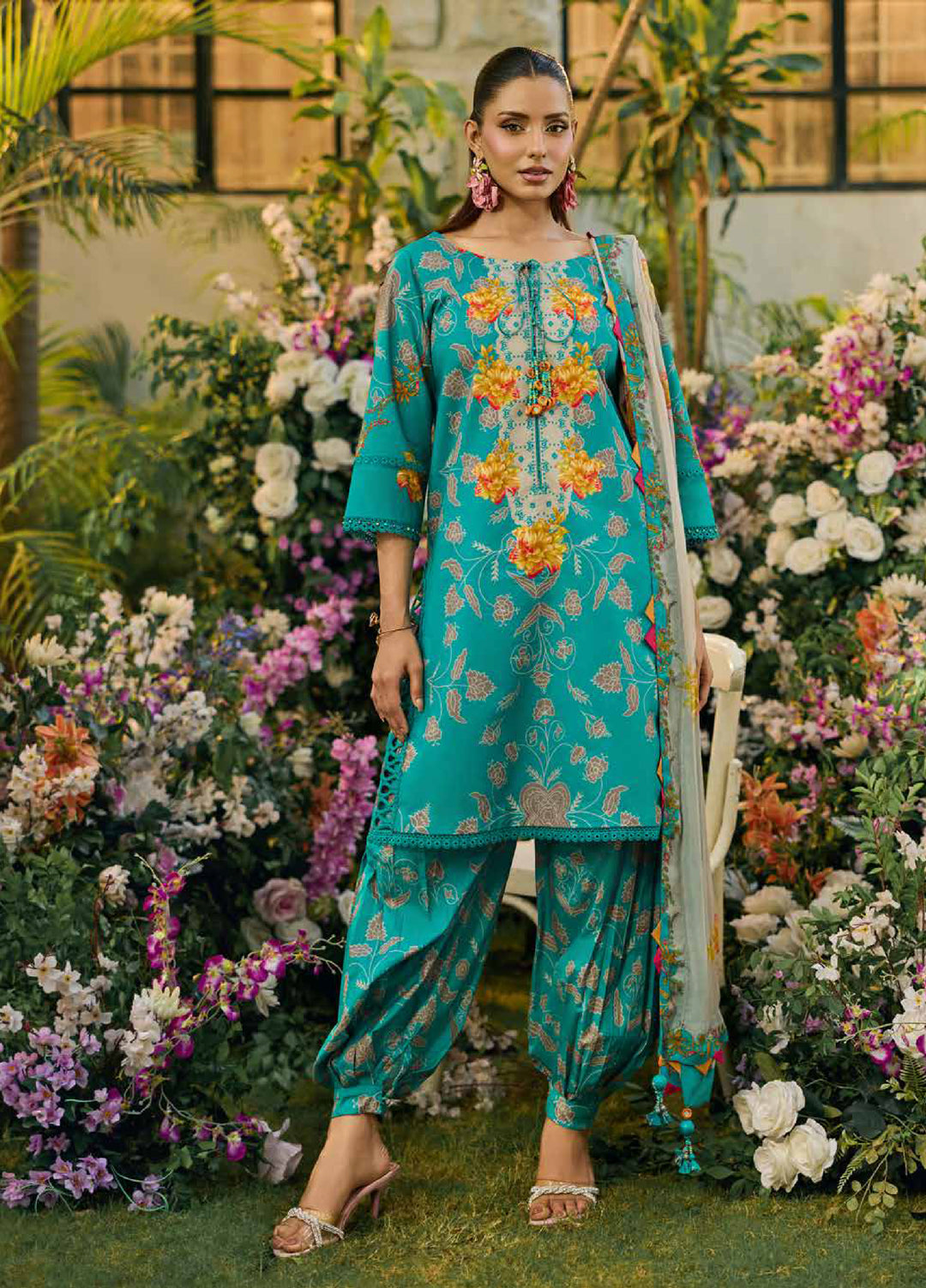 C Prints by Charizma Unstitched Printed Lawn 3 Piece Suit CHR26ULP CP6-12 - Summer Collection