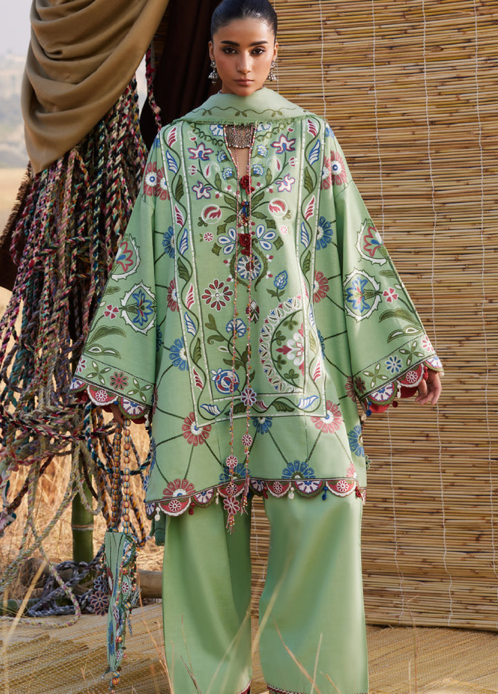 Zaha by Khadija Shah Unstitched Khaddar Embroidered Suits 3 Piece ZL25KW NARMEEN ZW25-03 - Winter Collection