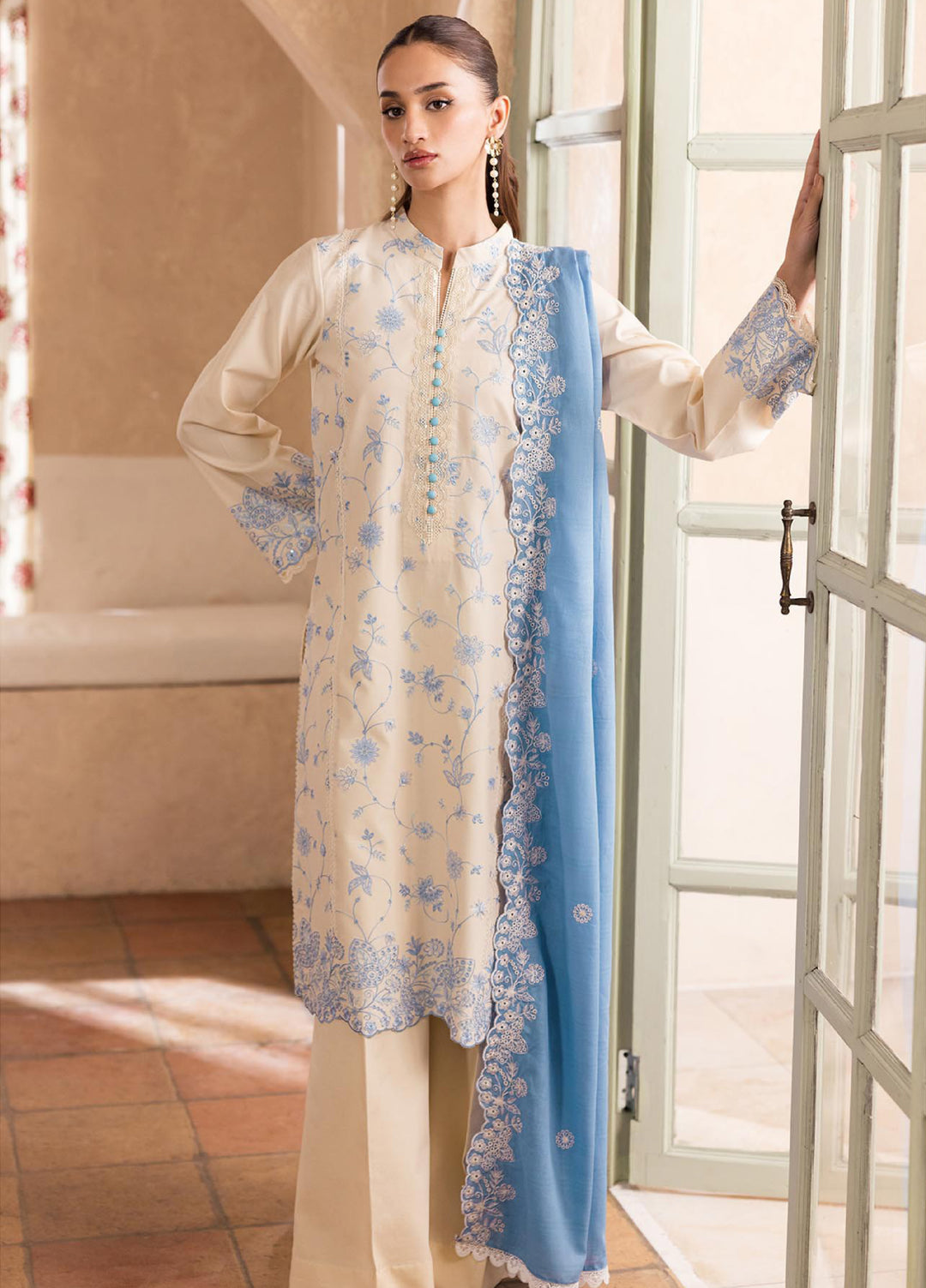 Nissa by Rajbari Unstitched Chikankari Embroidered Lawn 3 Piece Suit RB26UNCL D-2 - Summer Collection