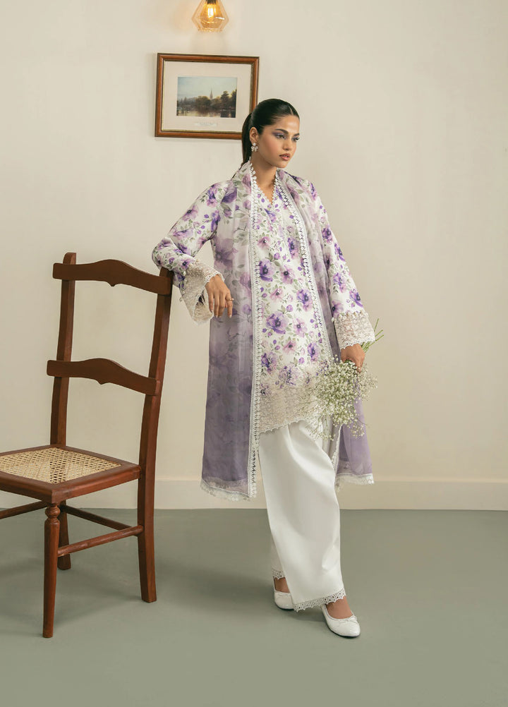 Zephyr by Ayzel Unstitched Lawn Embroidered 3 Piece Suit AAF26UZ D-7 Yara - Summer Collection