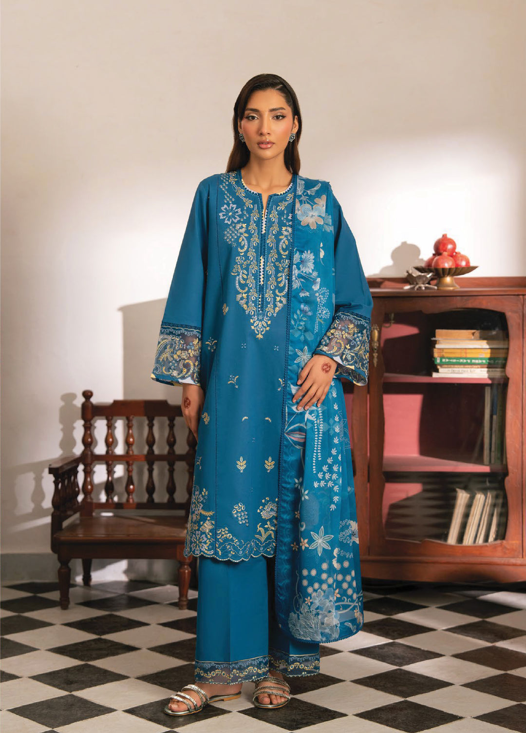 Lamhay by Seran Unstitched Embroidered Lawn 3 Piece Suit SN26ULL D2-Sahar - Eid Collection