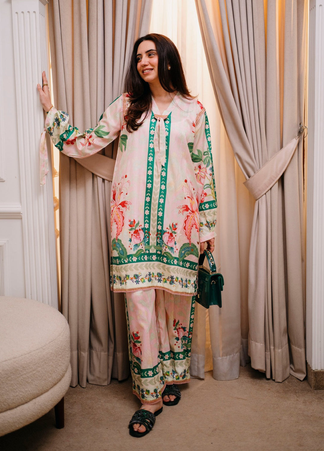 Karashe Women Pret Printed Blended Lawn Co-Ord Sets Blush - Summer Collection
