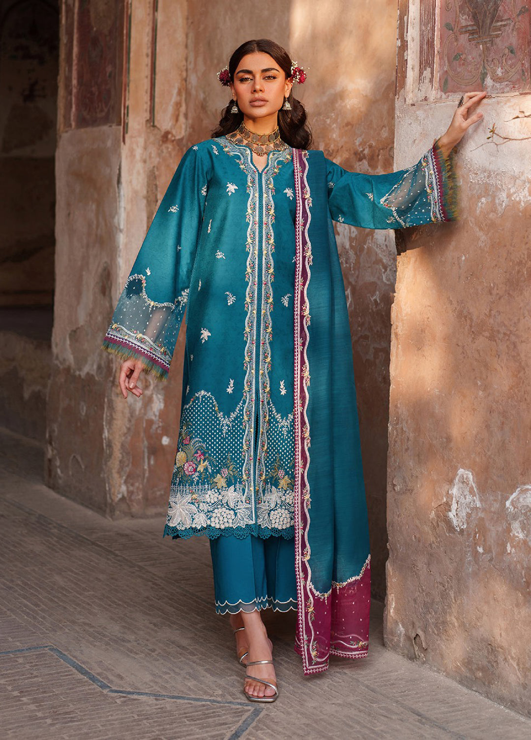 Suroor by Bin Ilyas RTW Embroidered Jacquard Lawn 3 Piece Suit BI26PSL 243B - Festive Collection