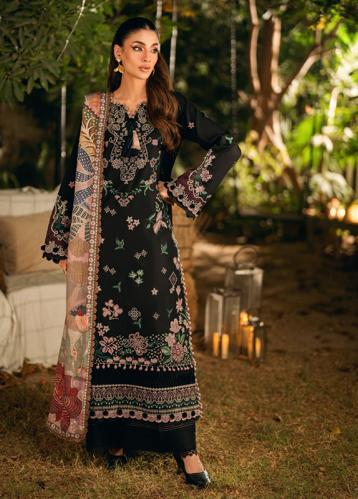 Florent Serenity Embroidered Woolen Shawls Unstitched Marina Twill Suits 3 Piece FL25WS FL-4B - Winter Collection