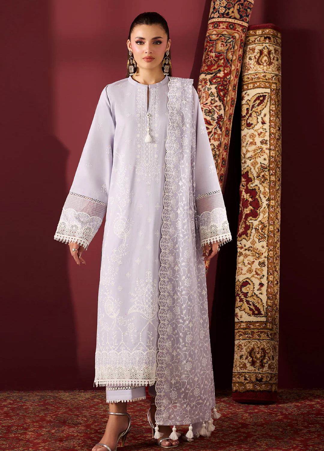 Alizeh Fashion Unstitched Embroidered Lawn 3 Piece Suit AF26ULE AF-EL-7065-FROST - Summer Collection