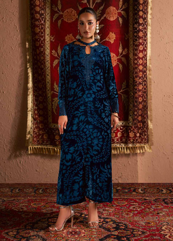 Ballerina by Nureh Unstitched Velvet Palachi Embroidered 3 Piece Suits NU25BV NU2-188 - Festive Collection