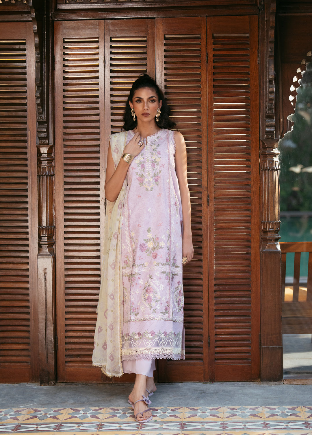 Florent Unstitched Embroidered Luxury Lawn 3 Piece Suit FL26FLL FZ-3A - Eid Collection