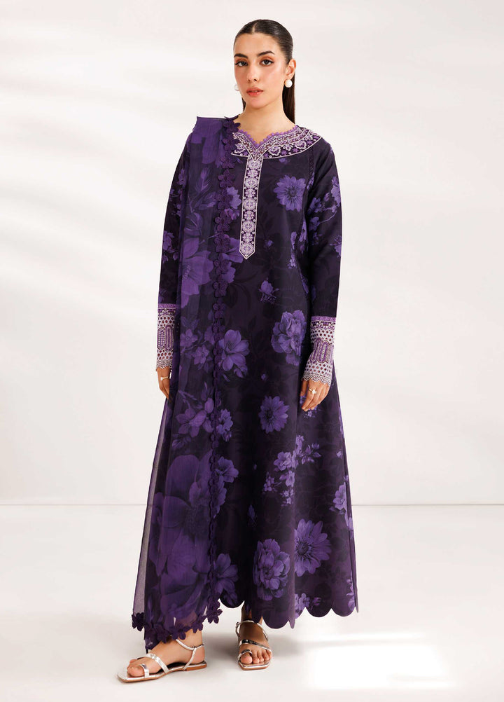 Farasha Unstitched Embroidered Lawn 3 Piece Suit FSH26UL D-5 Violet Breeze - Summer Collection