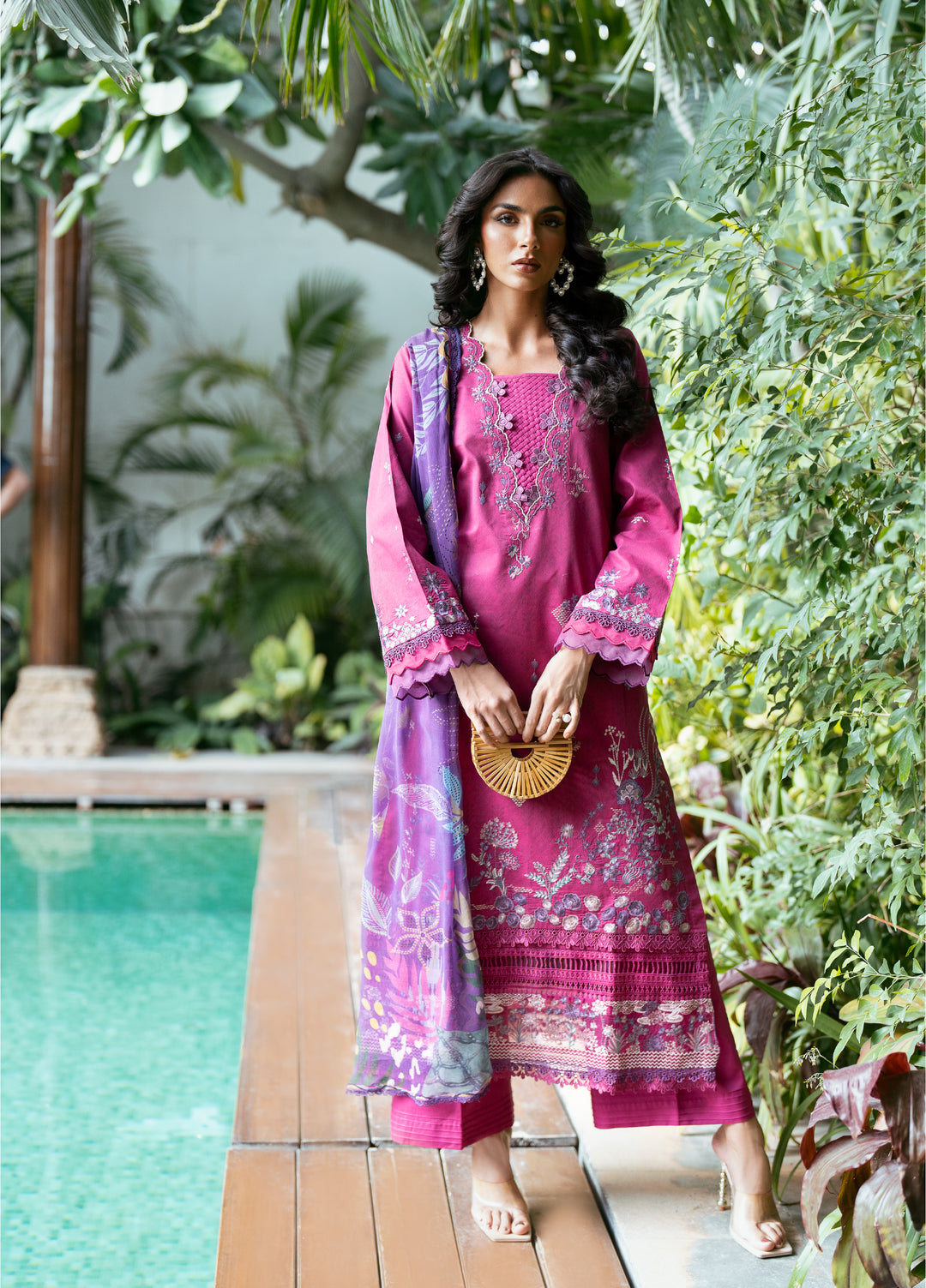 Florent Unstitched Embroidered Luxury Lawn 3 Piece Suit FL26FLL FZ-1A - Eid Collection