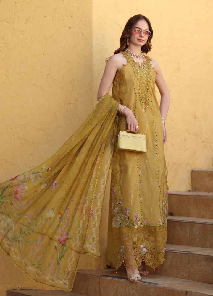 Noor Luxe by Saadia Asad Unstitched Embroidered Lawn 3 Piece Suit SA26UNL D-2B - Summer Collection