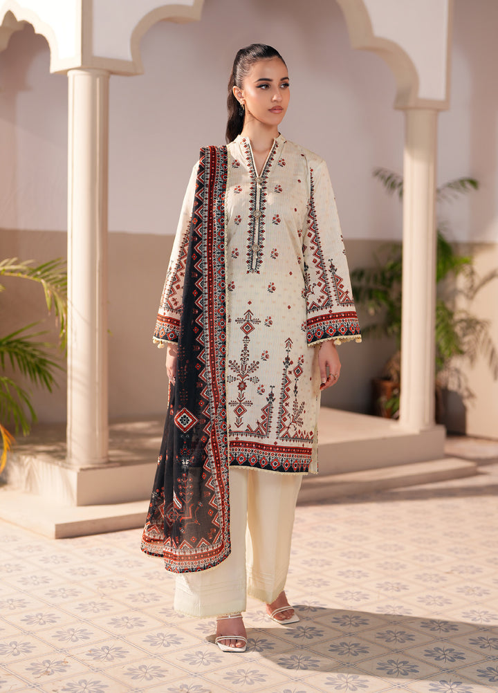 Regalia Textile Unstitched Printed Jacquard Lawn 3 Piece Suit RG26PUJL D-6 - Summer Collection