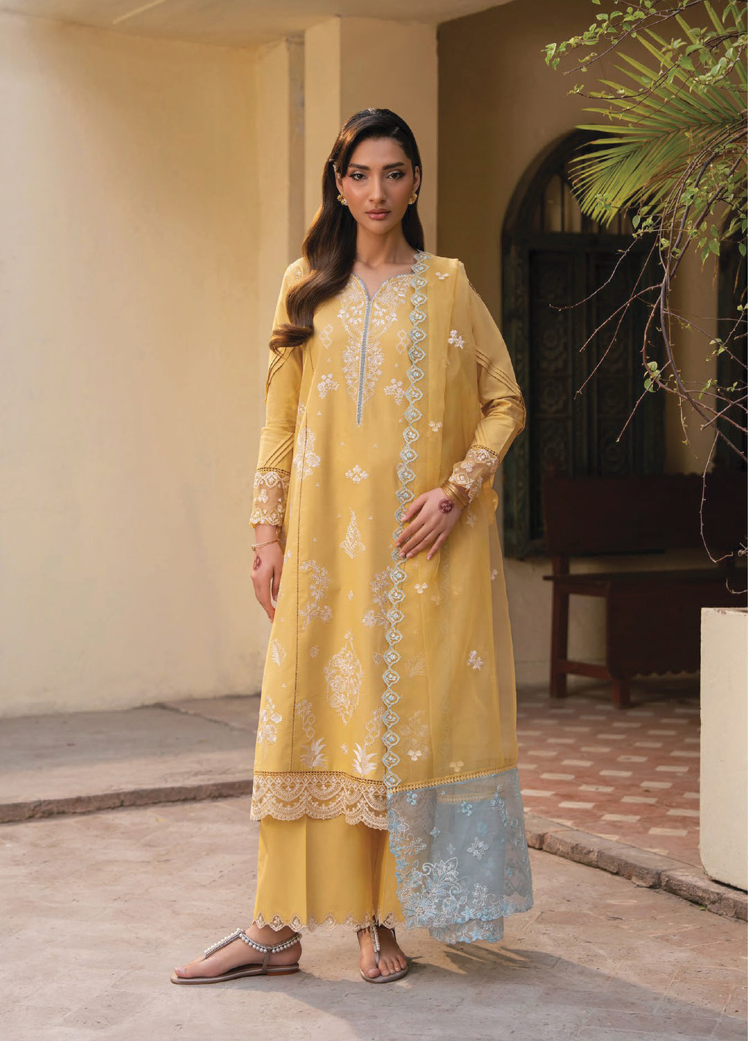 Lamhay by Seran Unstitched Embroidered Lawn 3 Piece Suit SN26ULL D9-Zira - Eid Collection
