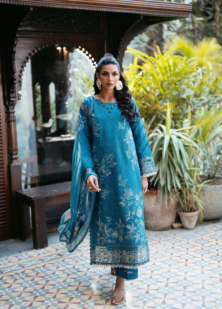 Florent Unstitched Embroidered Luxury Lawn 3 Piece Suit FL26FLL FZ-2A - Eid Collection