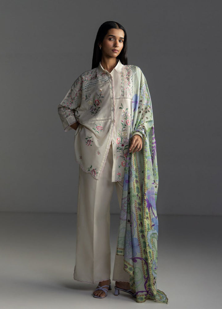 Coco by Zara Shahjahan Unstitched Embroidered Lawn 3 Piece Suit CZS26UL SEREN-5A - Summer Collection