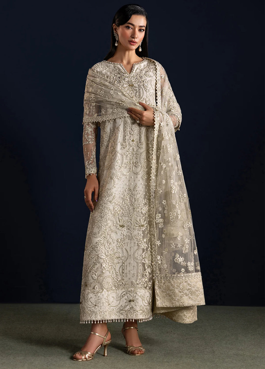 Chantelle by Baroque Unstitched Embroidered Net 3 Piece Suit UF-4448 - Festive Collection