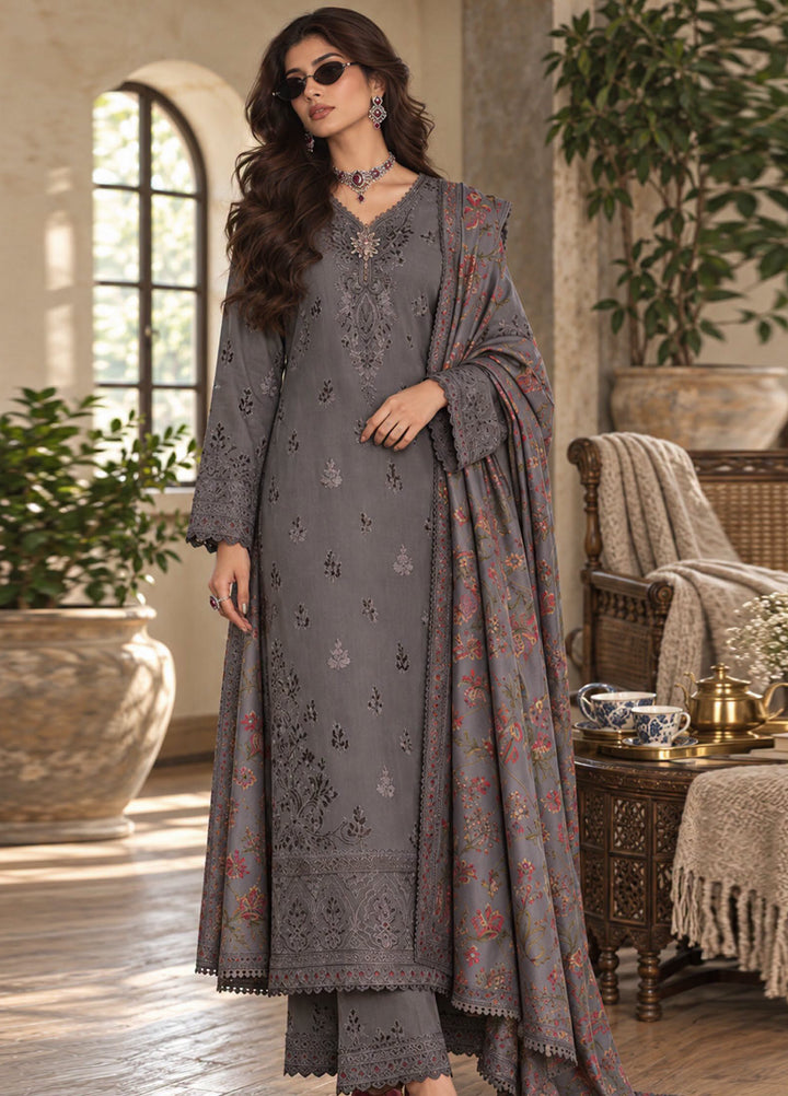 Noor by Saadia Asad Unstitched Embroidered Linen 3 Piece Suit SA26UNL D4 A - Winter Collection