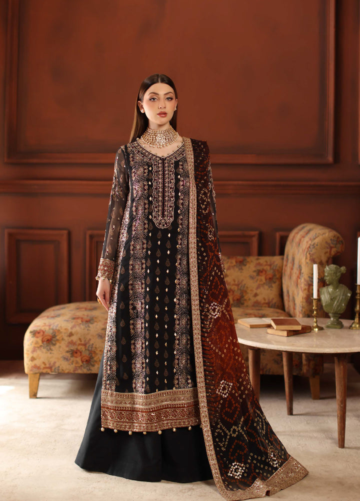 MaAlfaaz By Nureh Festive Unstitched Chiffon Embroidered 3 Piece Suits NU25AF NL-93 - Festive Collection