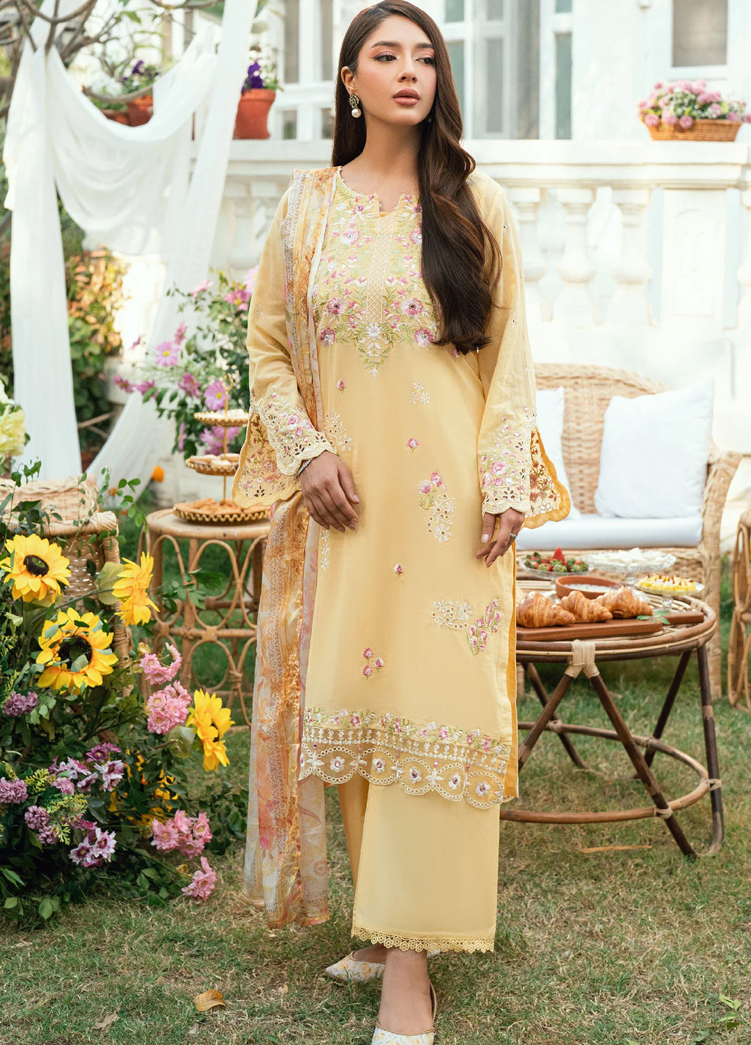 Lamhay by Dhanak Pret Swiss Voile 3 Piece DHN26PSV DC-2578 - Summer Collection