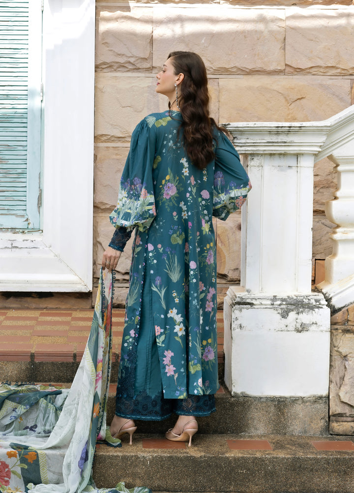 Signature by Elaf Premium Unstitched Embroidered Lawn 3 Piece Suit EL26USP ESA-5A OCEANA VEIL - Summer Collection