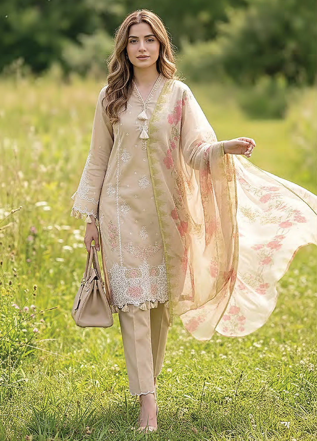 Essentials by Lakhany Unstitched Embroidered Lawn 3 Piece Suit LSM26UE LG-UB-0183 - Summer Collection
