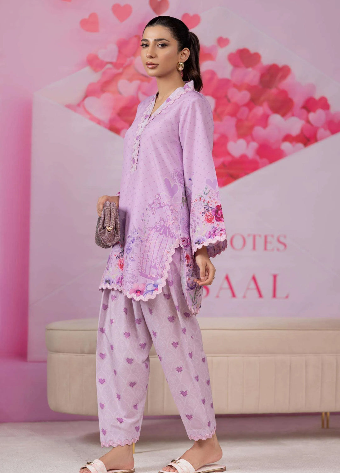 Minor Defect by Ayesha Somaya RTW Printed Lawn Silk 2 Piece Suit Lilac Casual Collection