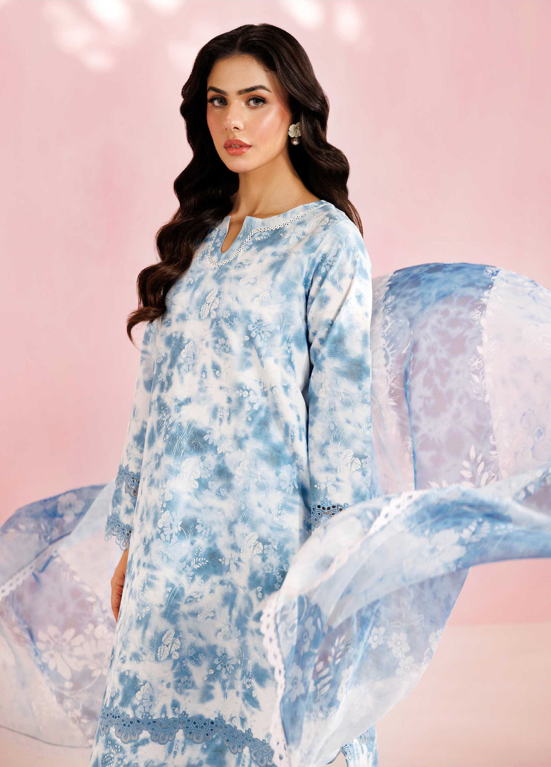 Farasha Unstitched Embroidered Lawn 3 Piece Suit FSH26UL D-7 Aqua Veil - Summer Collection