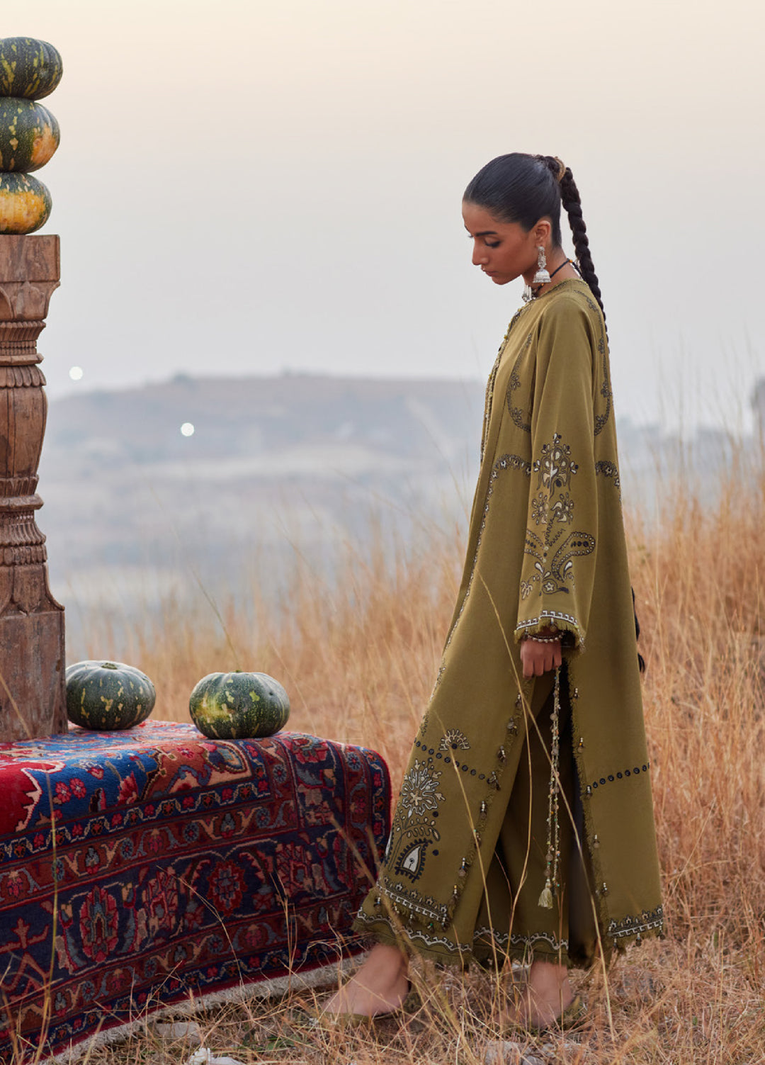 Zaha by Khadija Shah Unstitched Karandi Embroidered Suits 3 Piece ZL25KW NAYRA ZW25-07 - Winter Collection