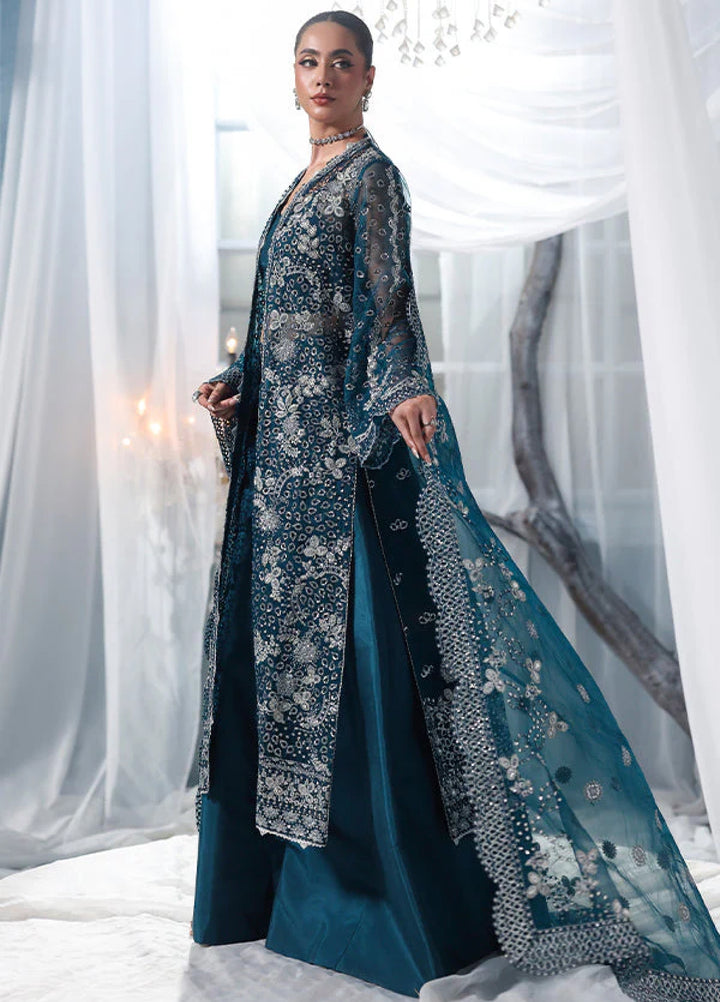 Zynoria by Saffron Unstitched Organza Embroidered Suits 3 Piece SFR25Z Tourmaline - Festive Collection