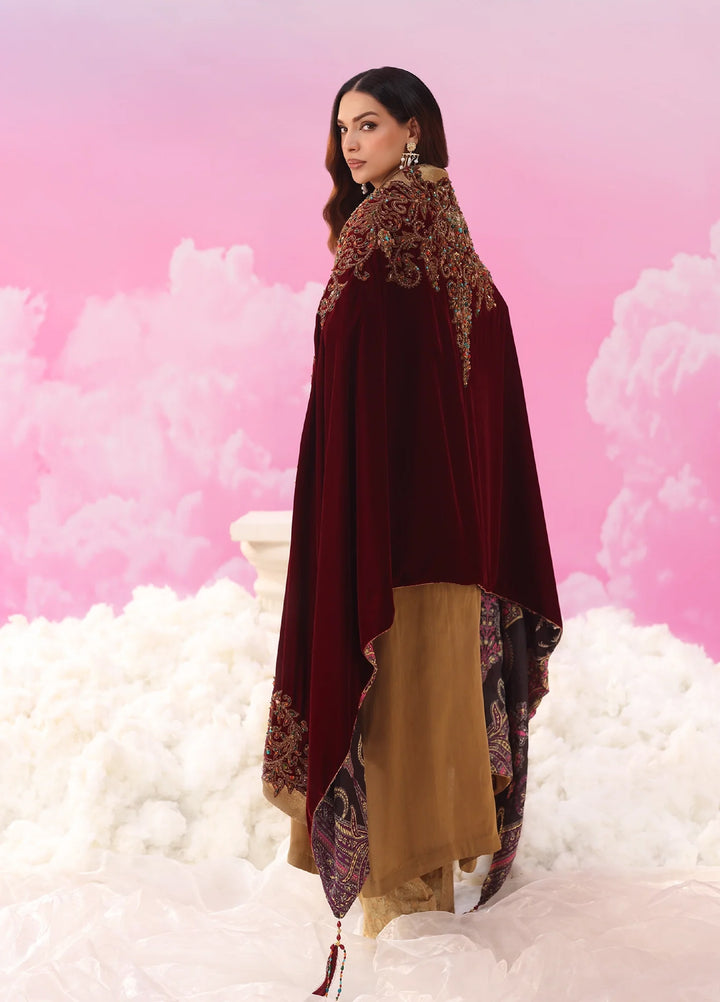 Mount Olypus by Musferah Saad Pret Embroidered Masoori 3 Piece Velour Aurelia - Festive Collection
