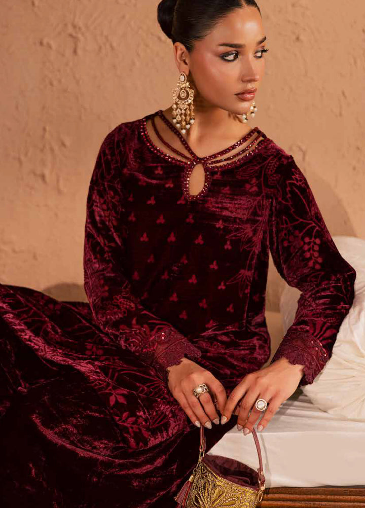 Ballerina by Nureh Unstitched Velvet Palachi Embroidered 3 Piece Suits NU25BV NU2-190 - Festive Collection