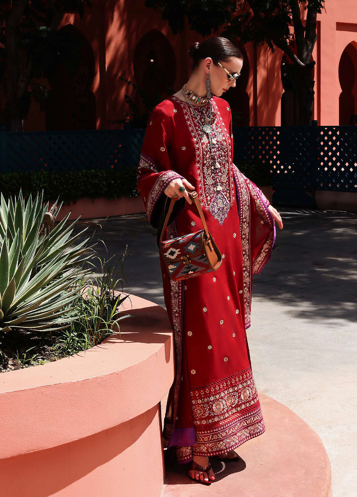 Nuvera Hemline by Mushq Unstitched Raw Silk Embroidered 3 Piece Suit MU26UNH D-7 Agatha - Festive Collection