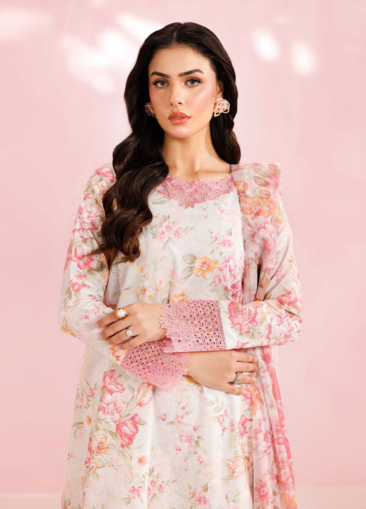 Farasha Unstitched Embroidered Lawn 3 Piece Suit FSH26UL D-1 Cream Haze - Summer Collection