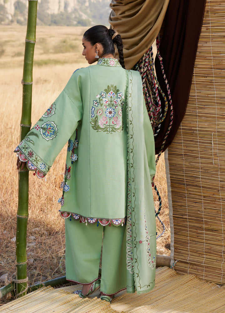 Zaha by Khadija Shah Unstitched Khaddar Embroidered Suits 3 Piece ZL25KW NARMEEN ZW25-03 - Winter Collection