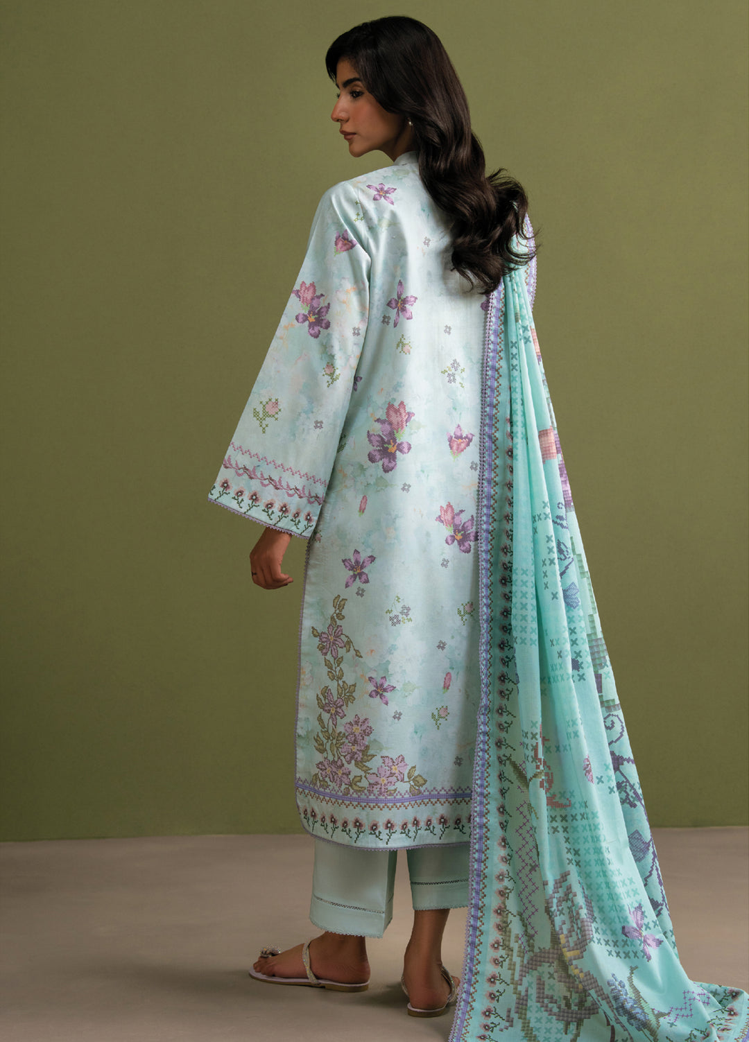 Seran Essentials Unstitched Printed Lawn 3 Piece Suit SN26UEL Zerin D-06 - Summer Collection