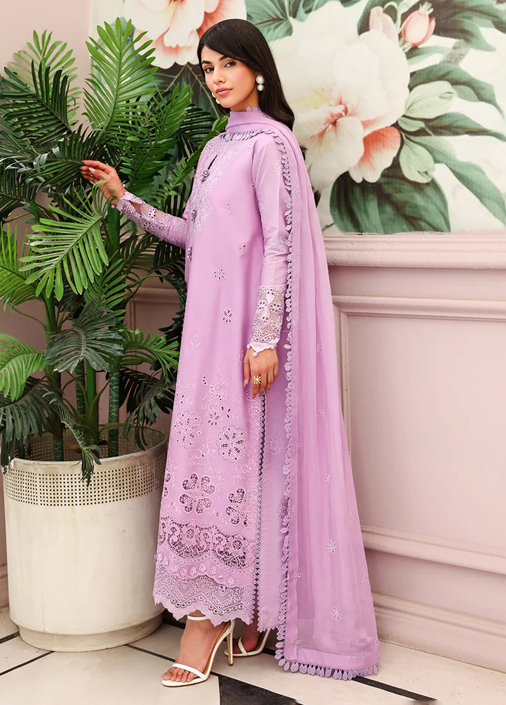 Veil of Summer by Roheenaz Unstitched Embroidered Luxury Lawn 3 Piece Suit RN26UVS 410 PETAL ROYALE - Eid Collection