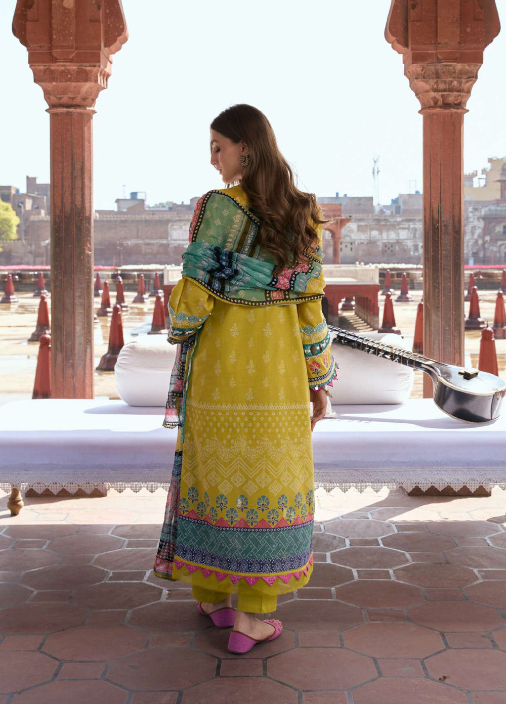 Angan by Kahf Unstitched Printed Lawn 3 Piece Suit KHF26ULA ZARAFSHAN KPS-8A - Festive Collection
