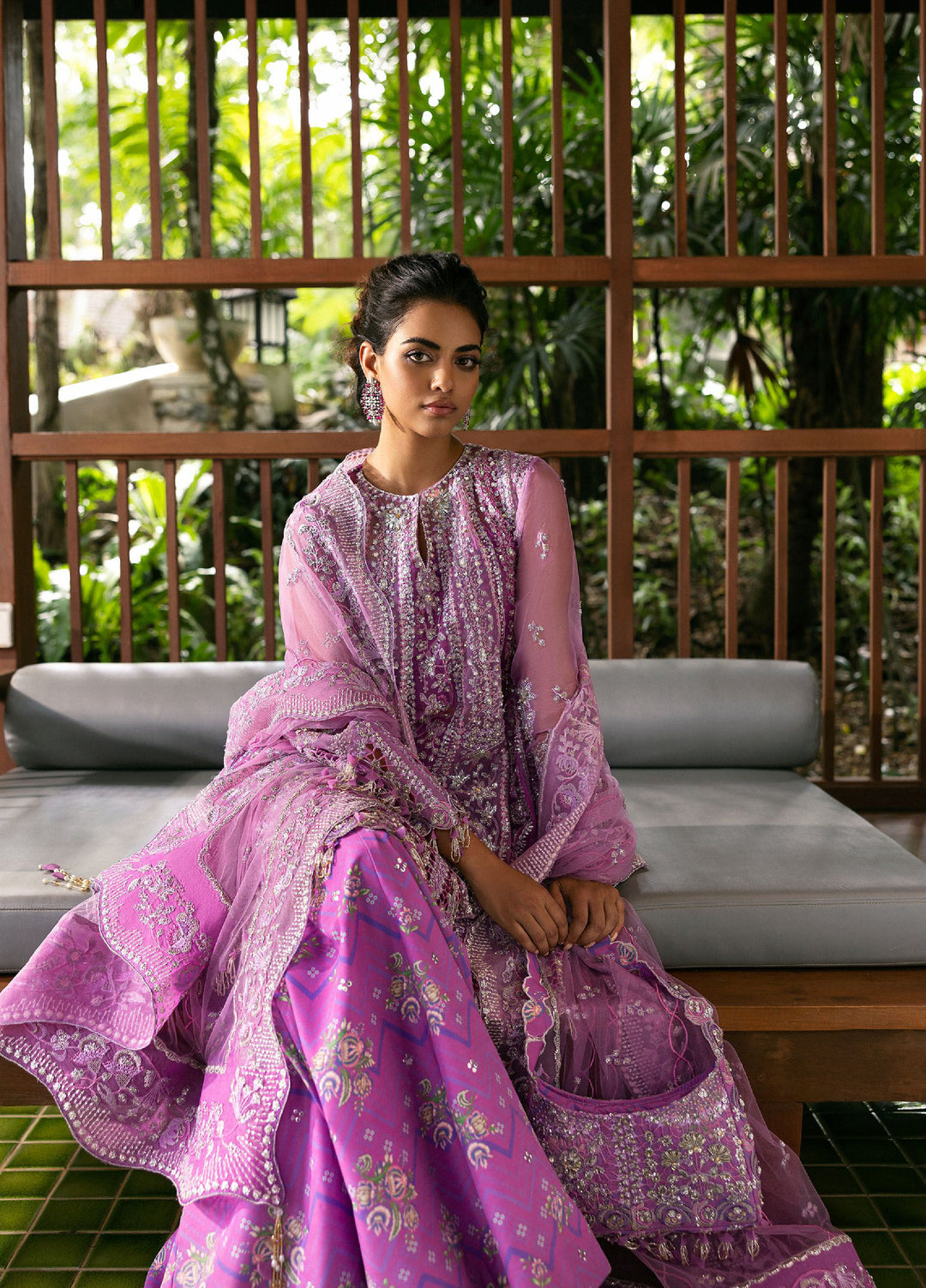 Saira Rizwan Unstitched Organza Embroidered Suits 3 Piece SR25UF SRF25-07 Liyana - Festive Collection