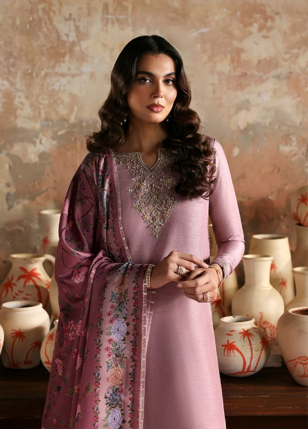 Afsana E Silk by Emaan Adeel Unstitched Embroidered Raw Silk 3 Piece Suit Zareen - Festive Collection