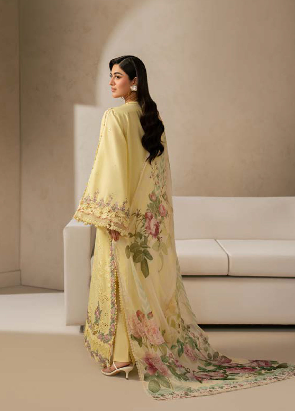 E-Craft by Elaf Unstitched Printed Lawn 3 Piece Suit EHC-3A Sunstone - Casual Collection