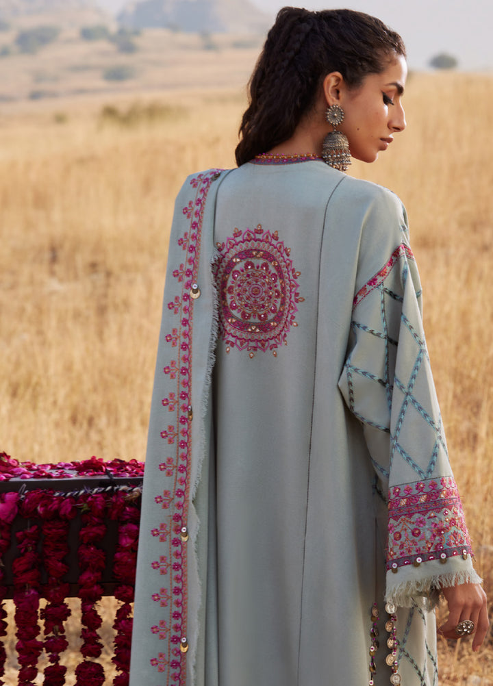 Zaha by Khadija Shah Unstitched Karandi Embroidered Suits 3 Piece ZL25KW NAYAB ZW25-06 - Winter Collection