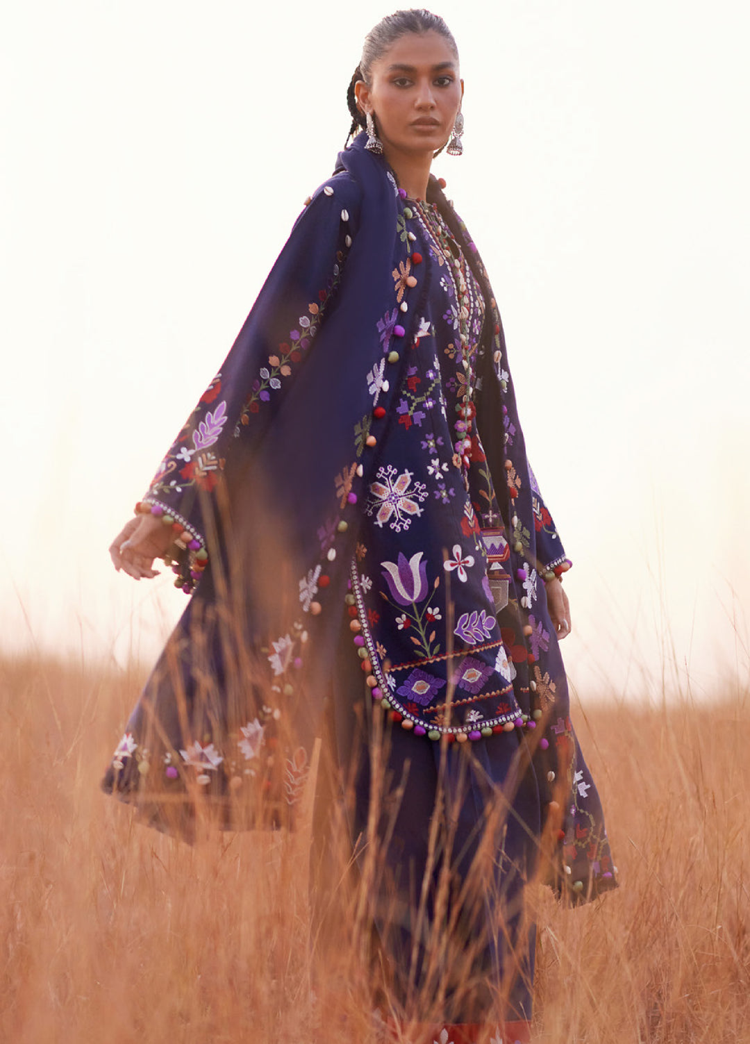 Zaha by Khadija Shah Unstitched Khaddar Embroidered Suits 3 Piece ZL25KW ZAREEN ZW25-04 - Winter Collection