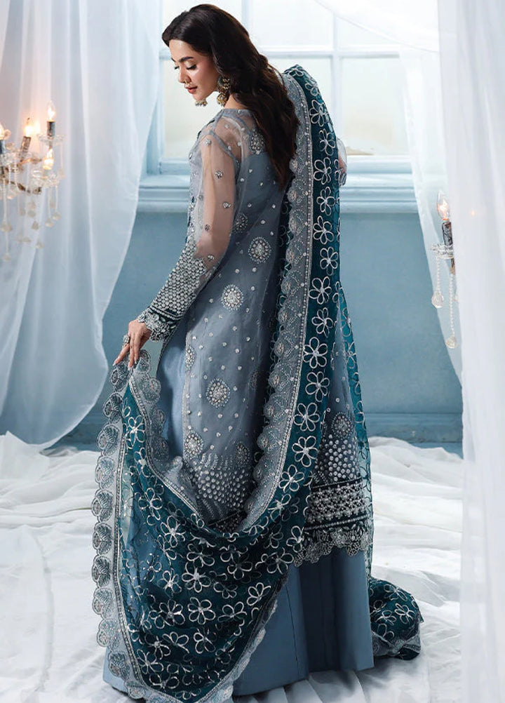 Zynoria by Saffron Unstitched Organza Embroidered Suits 3 Piece SFR25Z Labrodorite - Festive Collection