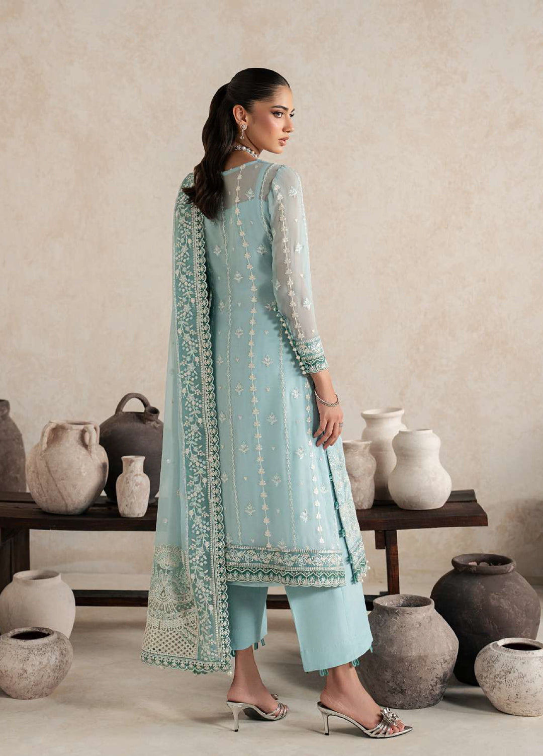 Gulaal Unstitched Embroidered Chiffon 3 Piece Suit GL26ULW Eileen D-58 - Wedding Collection
