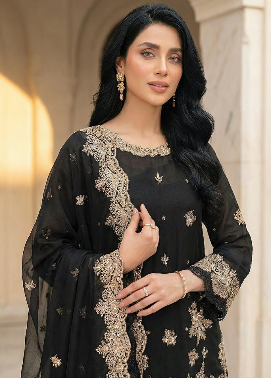 Lakhany Unstitched Embroidered Dobby Jacquard 3 Piece Suit LSM26UJE LG-RL-0434 - Eid Collection
